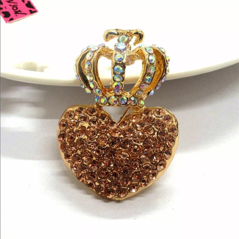 Betsey Johnson Crown 👑 Heart ❤️ Brooch